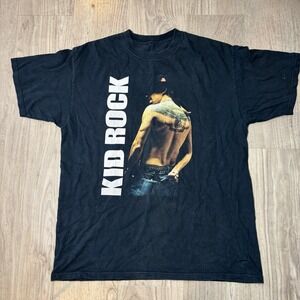 Vintage 2004 Kid Rock Pain Train Concert Tour Black Short Sleeve T Shirt Size XL